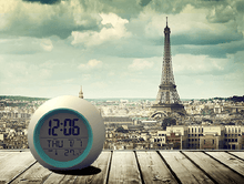 Load image into Gallery viewer, Kids Digital Alarm Clock 7 Color Night Light Snooze Temperature Detect Children Sleep Bedside Color Night Light Snooze Temperature Detect for Toddler Children Boys and Girls Students to Wake up at Bedroom Bedside Cute Wake Up Timer Alarm Clock
