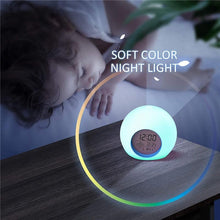 Load image into Gallery viewer, Kids Digital Alarm Clock 7 Color Night Light Snooze Temperature Detect Children Sleep Bedside Color Night Light Snooze Temperature Detect for Toddler Children Boys and Girls Students to Wake up at Bedroom Bedside Cute Wake Up Timer Alarm Clock
