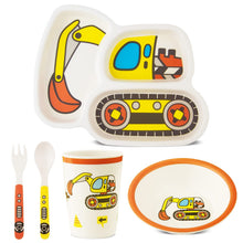 Load image into Gallery viewer, Kids Tableware Set | Included Plate, Bowl, Cup, Fork and Spoon | 5-Piece Set | Toddler Plates Dinnerware | Dinner Dish Set | Baby Feeding Divided Plate - Child Portion Control Dish Tray - # BAGE21110023
