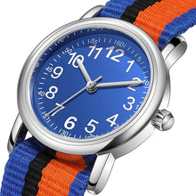 Load image into Gallery viewer, Kids Watch Muticolour Nylon Watchband Gift For Childern School Student Analog Watch Read Easily Children's First Watch Daily Wrist Watch For Boys And Girls With Soft Cloth Strap
