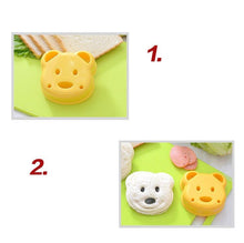 Load image into Gallery viewer, Kitchen Breakfast Bear Sandwich Mold Bread Biscuit Cake Tool Making Mold Household Making Accessories Bear Shape Sandwich Mold Cutter Yellow Bread Sandwich Shapers Maker For Kids

