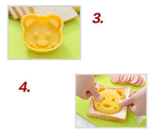 Load image into Gallery viewer, Kitchen Breakfast Bear Sandwich Mold Bread Biscuit Cake Tool Making Mold Household Making Accessories Bear Shape Sandwich Mold Cutter Yellow Bread Sandwich Shapers Maker For Kids
