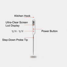 Load image into Gallery viewer, Kitchen Digital BBQ Food Thermometer Meat Cake Candy Fry Grill Dinning Household Waterproof Instant Read Meat Thermometer for Cooking Digital Food Thermometer For Cooking IP67 Waterproof Kitchen Thermometer Probe With Cooking Thermometer Oven Tool
