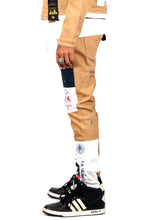 Load image into Gallery viewer, Antelope Men's graphic print patches with cut and sew cotton timber washed stretchable skinny twill pants
