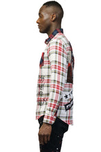 Load image into Gallery viewer, CERISE Men's Premium half &amp; half flannel Button-down Shirt

