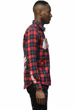 Load image into Gallery viewer, CERISE Men's Premium half &amp; half flannel Button-down Shirt
