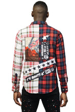 Load image into Gallery viewer, CERISE Men's Premium half &amp; half flannel Button-down Shirt
