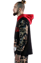 Load image into Gallery viewer, French Terry Zip Down Hoodie with Cut Block^&amp;Patches&amp;Prints
