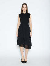 Load image into Gallery viewer, Knit Top Asymmetrical Lace Hem Dress
