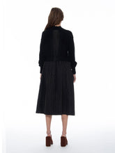 Load image into Gallery viewer, Knitted Body Layered w/ Quilted A-line Long Dress
