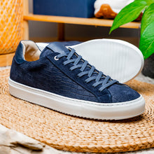 Load image into Gallery viewer, 66-266-NVY KOBE Crocodile Embossed Italian Sueded Goatskin Sneakers Navy
