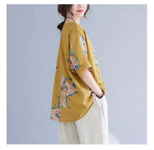 Load image into Gallery viewer, Korean Cotton Hemp Summer Half Sleeve Top - Effortlessly Stylish Comfort
