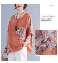 Load image into Gallery viewer, Korean Cotton Hemp Summer Half Sleeve Top - Effortlessly Stylish Comfort
