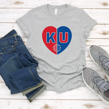 Load image into Gallery viewer, KU Split Heart Tee or Sweatshirt
