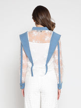 Load image into Gallery viewer, Lace and Denim Button-up Shirt
