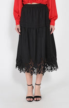 Load image into Gallery viewer, Lace Hem Elastic Waist Skirt
