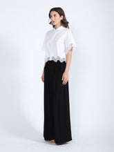 Load image into Gallery viewer, Lace Hem Short Sleeve Button-Down Shirt
