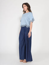 Load image into Gallery viewer, Lace Wavy Hem Short Sleeve T-Shirt
