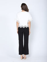 Load image into Gallery viewer, Lace Wavy Hem Short Sleeve T-Shirt
