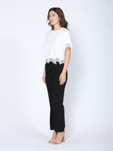 Load image into Gallery viewer, Lace Wavy Hem Short Sleeve T-Shirt
