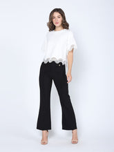 Load image into Gallery viewer, Lace Wavy Hem Short Sleeve T-Shirt
