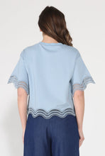 Load image into Gallery viewer, Lace Wavy Hem Short Sleeve T-Shirt
