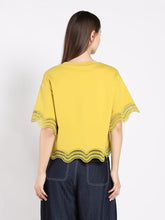 Load image into Gallery viewer, Lace Wavy Hem Short Sleeve T-Shirt

