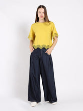 Load image into Gallery viewer, Lace Wavy Hem Short Sleeve T-Shirt
