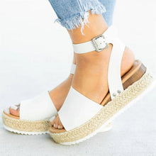Load image into Gallery viewer, Ladies Elegant Leopard Shoes For Women High Heels Sandals Summer Flip Flop Platform Sandals High Platform Sandals Thick Bottom Belt Buckle Shoes Adjustable Strap Sandals
