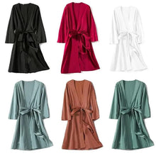 Load image into Gallery viewer, Ladies Fashion Red Soft Short Sleepwear For Women Trendy Women's Comfortable V Neck Bathrobe  Bridesmaid Bride Party Robes
