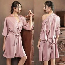 Load image into Gallery viewer, Ladies Fashion Red Soft Short Sleepwear For Women Trendy Women's Comfortable V Neck Bathrobe  Bridesmaid Bride Party Robes
