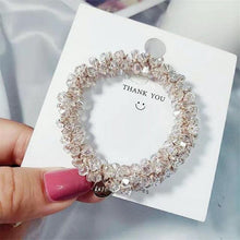 Load image into Gallery viewer, Ladies Pearl Multicolor Beads Hair Tie Elastic Hair Rope Simple Metal Sheets Scrunchies Ponytail Holders Hair Accessories for Women and Girls
