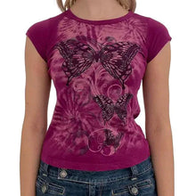 Load image into Gallery viewer, Ladies' Retro Print Crop Tee
