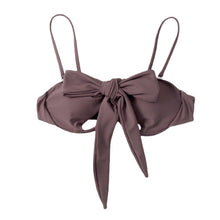 Load image into Gallery viewer, Ladies Summer Solid Color  Swimsuit Female Detachable Shoulder Strap Halter Bikini Women's Bikini Swimsuits One Piece Bathing Suits Tie Knot Cutout Swimwear with Crisscross Design
