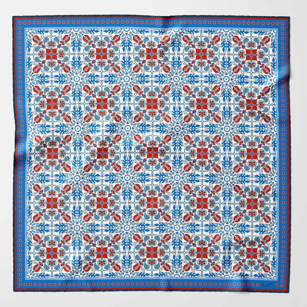 Barbaresco - Silk Neckerchief - Blue and Red