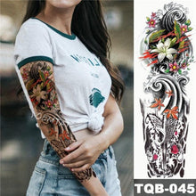 Load image into Gallery viewer, Large Tattoo Sleeve Arm Waterproof Temporary Sticker Tiger Fox For Arm Luxury Colorful Design
