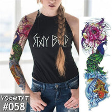 Load image into Gallery viewer, Large Tattoo Sleeve Arm Waterproof Temporary Sticker Tiger Fox For Arm Luxury Colorful Design
