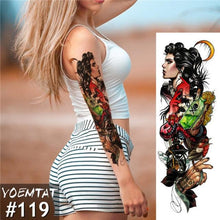 Load image into Gallery viewer, Large Tattoo Sleeve Arm Waterproof Temporary Sticker Tiger Fox For Arm Luxury Colorful Design
