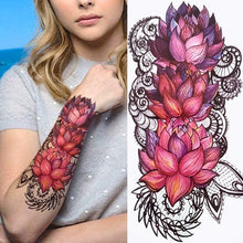 Load image into Gallery viewer, Large Wolf Tiger Black Tattoo Sticker Evil Death Temporary Tattoo Waterproof Big Tattoo Stickers For Mens Womens
