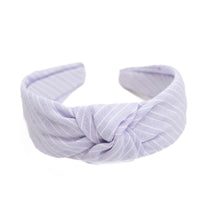 Load image into Gallery viewer, Lavender Stripe Knotted Headband

