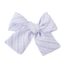 Load image into Gallery viewer, Lavender Stripe Petite Hair Bow
