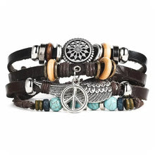 Load image into Gallery viewer, Layered Leather Charm Bracelet
