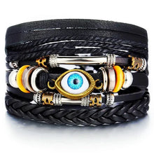 Load image into Gallery viewer, Layered Leather Charm Bracelet
