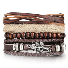 Load image into Gallery viewer, Layered Leather Charm Bracelet
