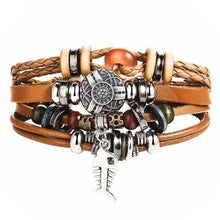 Load image into Gallery viewer, Layered Leather Charm Bracelet
