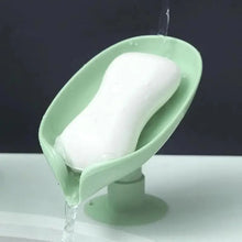 Load image into Gallery viewer, Leaf Shape Soap Box Drain Soap Holder Box Bathroom Accessories Toilet Laundry Soap Box Tray Gadgets Soap Holder Leaf-Shape Self Draining Soap Dish Holder Not Punched Easy Clean Bar Soap Holder With Suction Cup Soap Dish Suitable For Bathroom Kitchen
