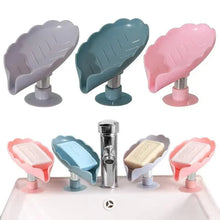 Load image into Gallery viewer, Leaf Shape Soap Box Drain Soap Holder Box Kichen Bathroom Accessories Toilet Laundry Soap Box Bathroom Supplies Tray Gadgets Soap Holder Leaf-Shape Self Draining Soap Dish Holder Not Punched Easy Clean Bar Soap Holder With Suction Cup Soap Dish
