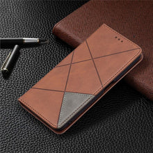 Load image into Gallery viewer, Leather Case For iPhone 11 12 13 14 Pro Max Mini XR XS Max X Flip Case Cover For iPhone SE Brown Leather Flip Case with Invisible Magnet and Card Slot Protective Case
