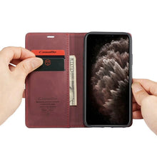 Load image into Gallery viewer, Leather Case For iPhone 14 13 11 12 Mini Pro XS XR Max Luxury Magnetic Flip Phone Case For iPhone Business Classic Wallet Cover Leather Magnetic Flip Back Stand Case/Cover
