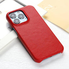 Load image into Gallery viewer, Leather Case For iPhone 14 13 12 Pro Max 13 Mini 14 Back Cover Simple Classic Quality Shockproof High Protection Leather Soft Grip Phone Back Cover For iPhone

